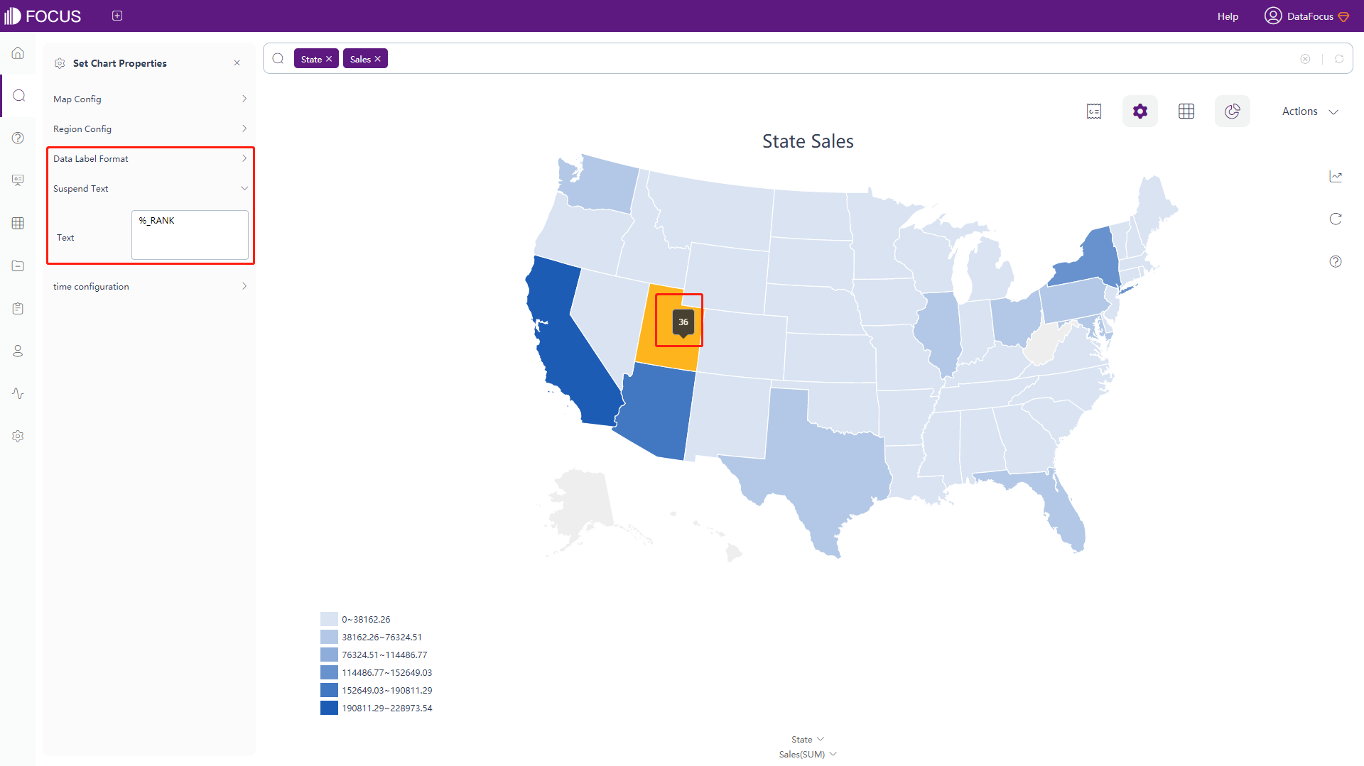 Figure 3-4-41 Location map - data label format & suspend text